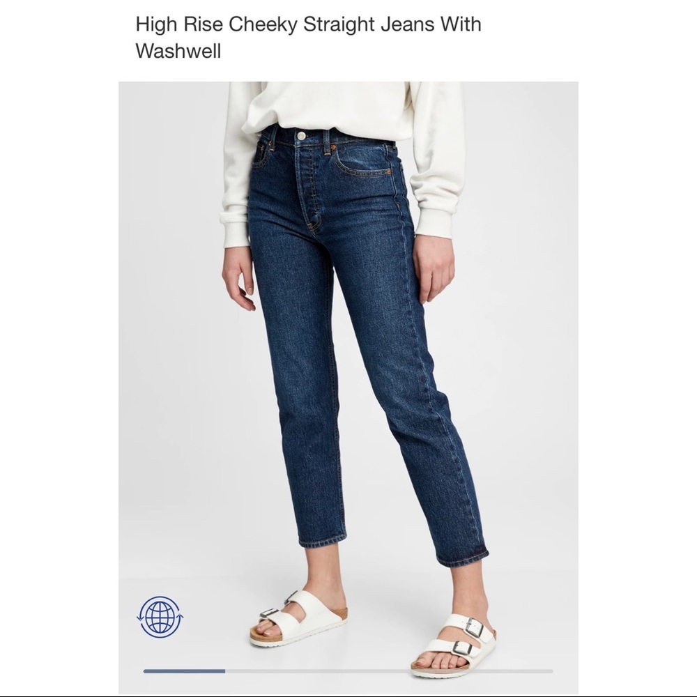 Gap - High Rise Cheeky Straight Jeans With Washwell size 27 Petite